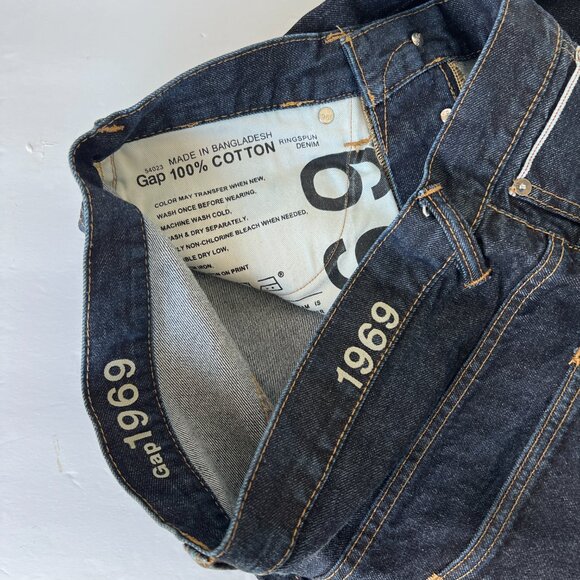 GAP 1969 Mens Size 33x32 Dark Wash button fly Denim Jeans - Picture 4 of 5